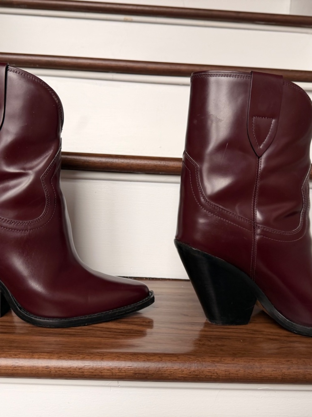 Isabel Marant Leyane Western Boot Burgundy US 10- EU 40 - Picture 11 of 15
